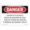 Signmission OSHA Sign, 7" Height, 10" Width, Rigid Plastic, Hazard Of Electrical Shock Or Burn May Be, Landscape OS-DS-P-710-L-2284 - alternate 1